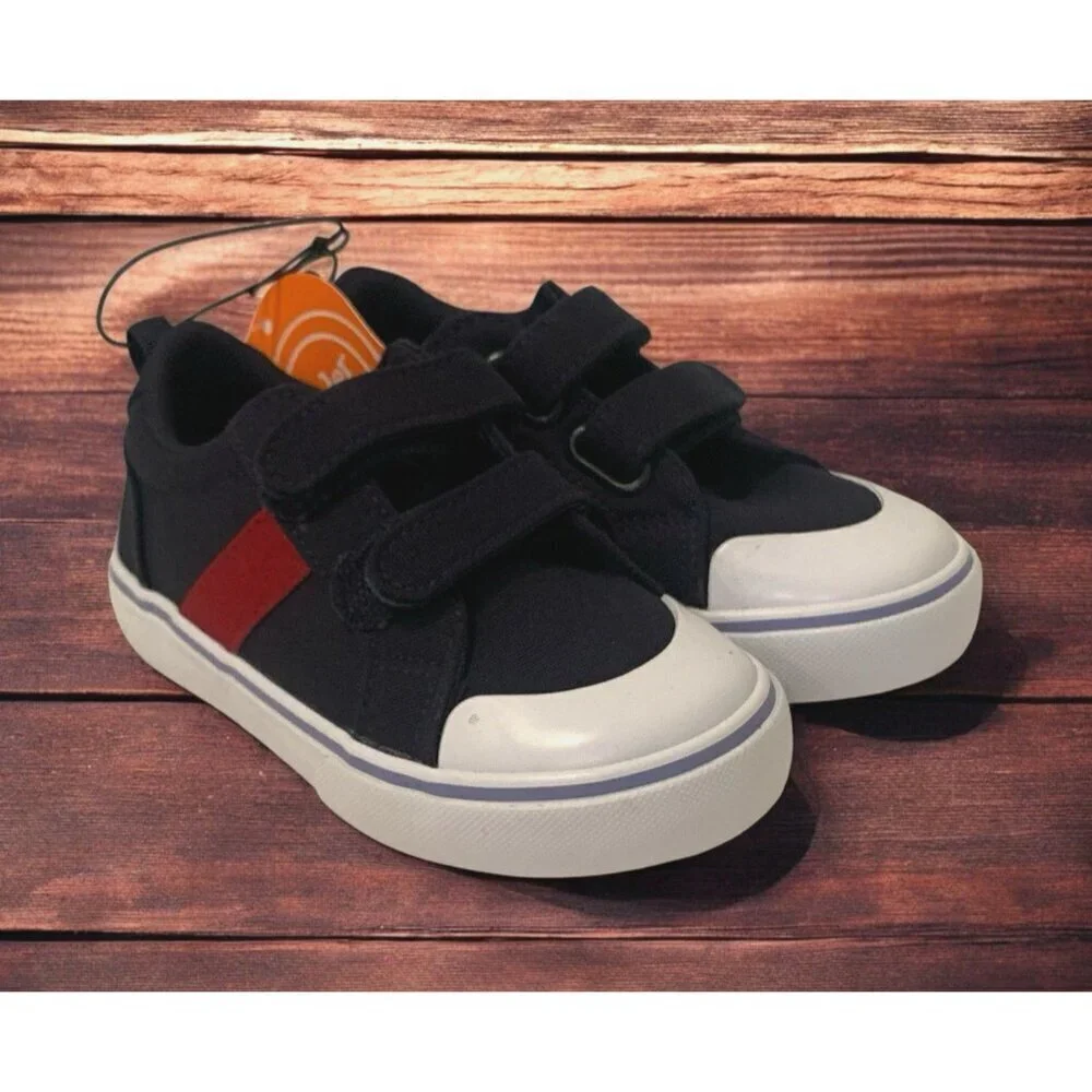 Wonder Nation Toddler Boys Casual 2 Strap Sneakers Size 7 Blue Red White